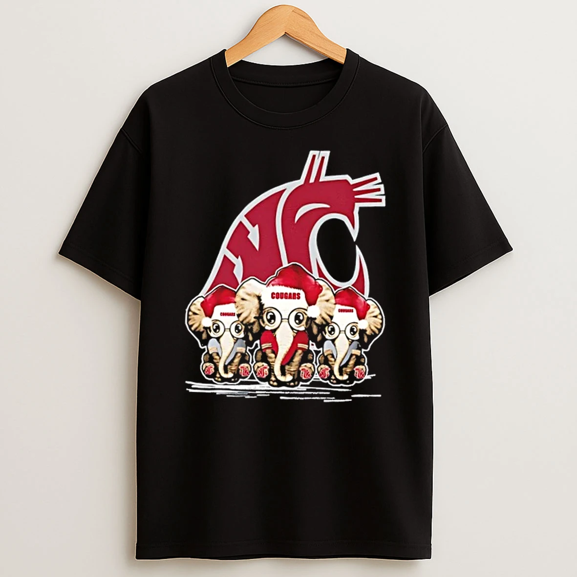 Washington State Cougars X Elephants Santa Hat Merry Christmas Shirts