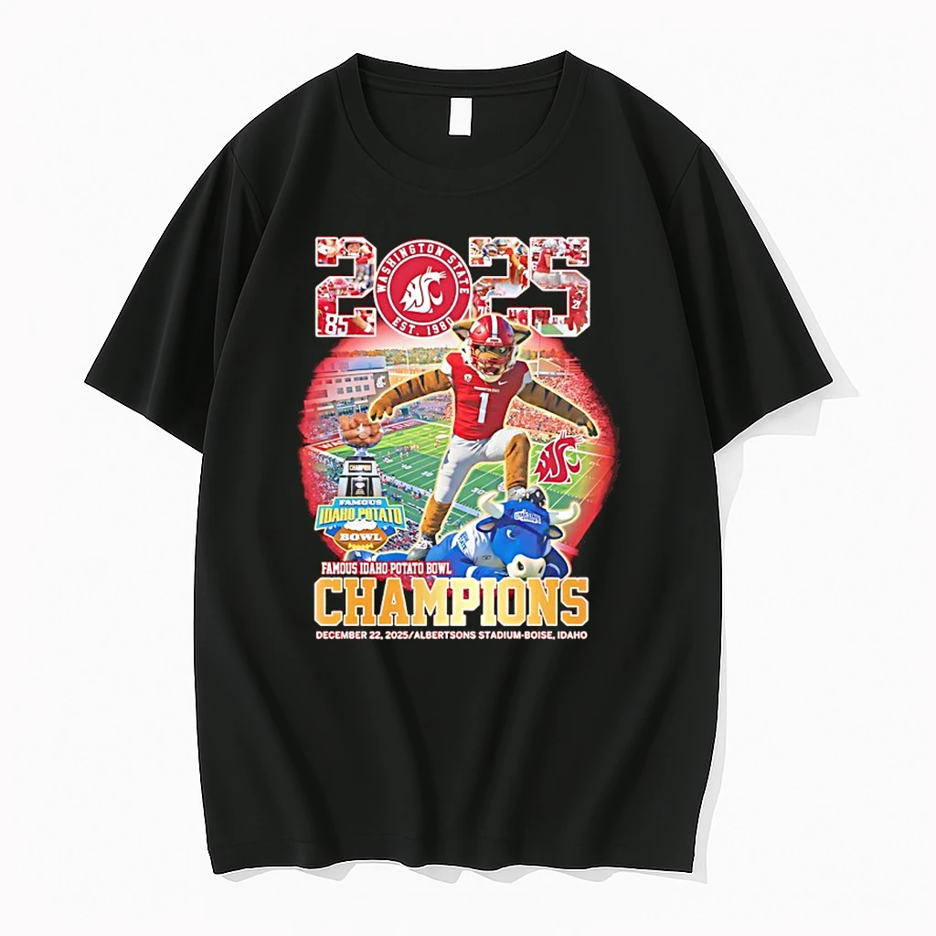 Washington State Famous Idaho Potato Bowl Champions 2025 Mascot Shirts