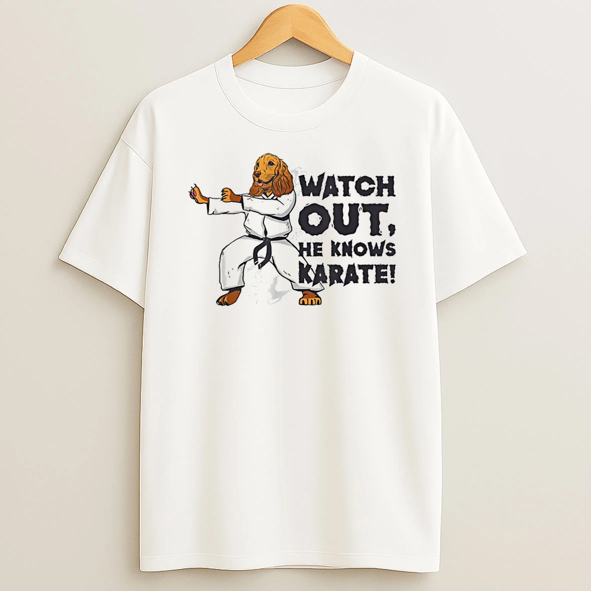 Watch Out He Knows Karate Dog Karate Martial Arts Shirts