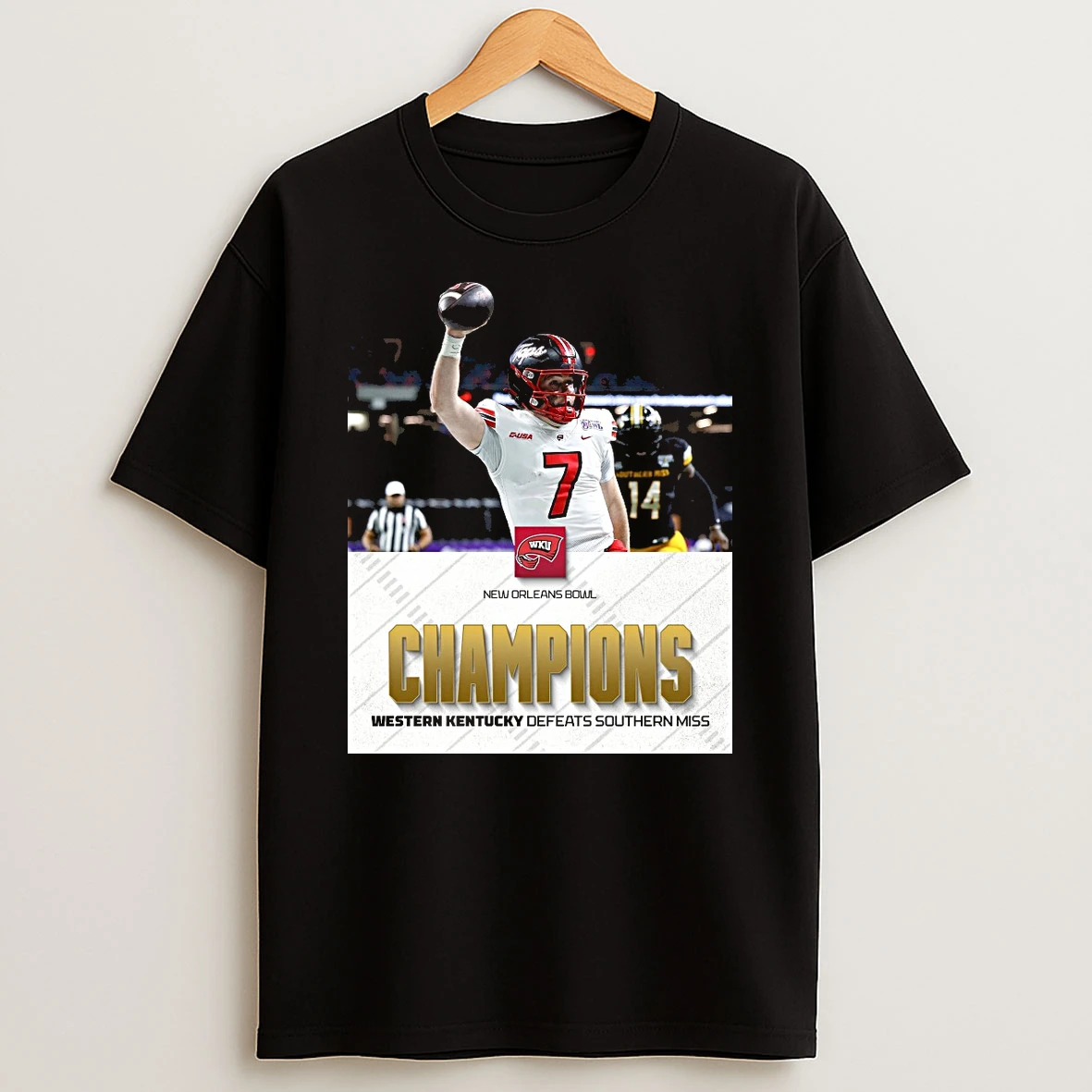 Western Kentucky Hilltoppers Defeated Southern Miss Golden Eagles Southern Miss Golden Eagles Champions Shirts