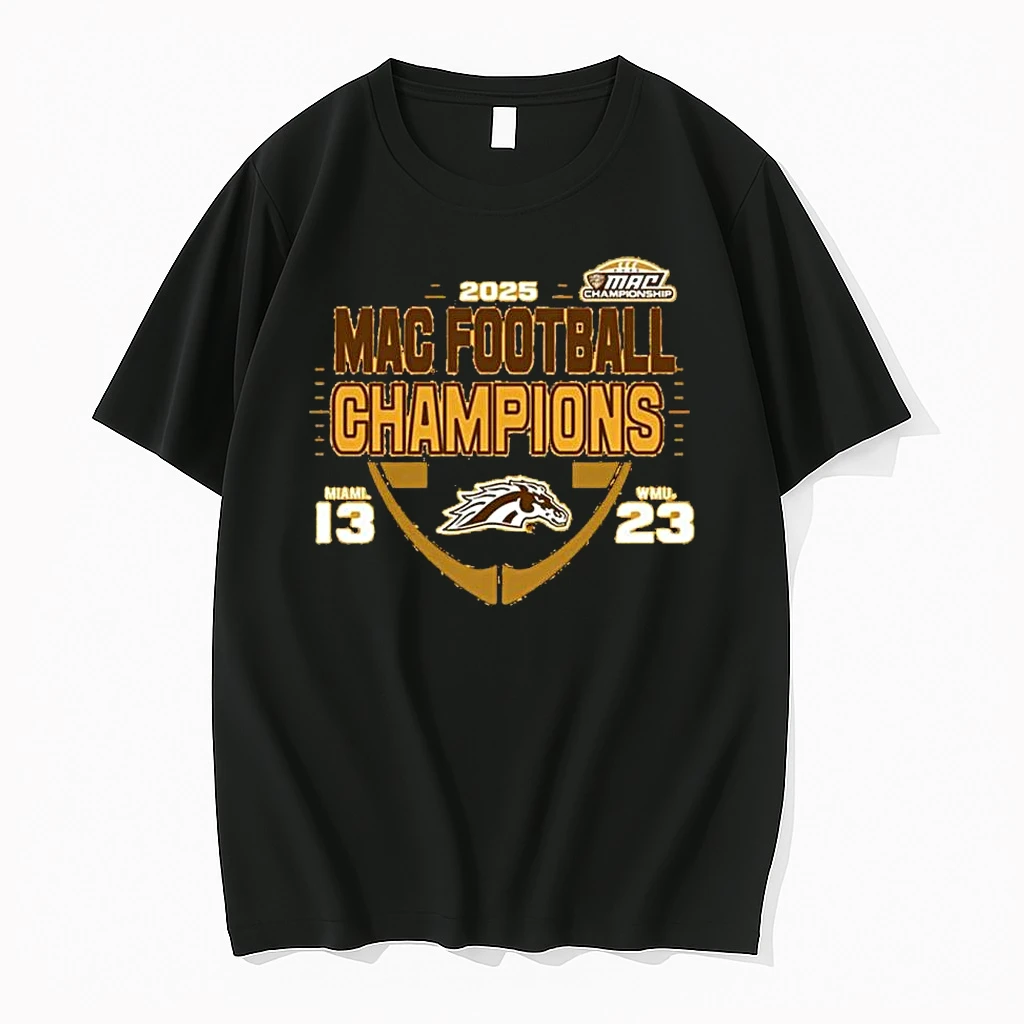 Western Michigan Broncos 2025 Mac Football Champions Score 23 13 Shirts