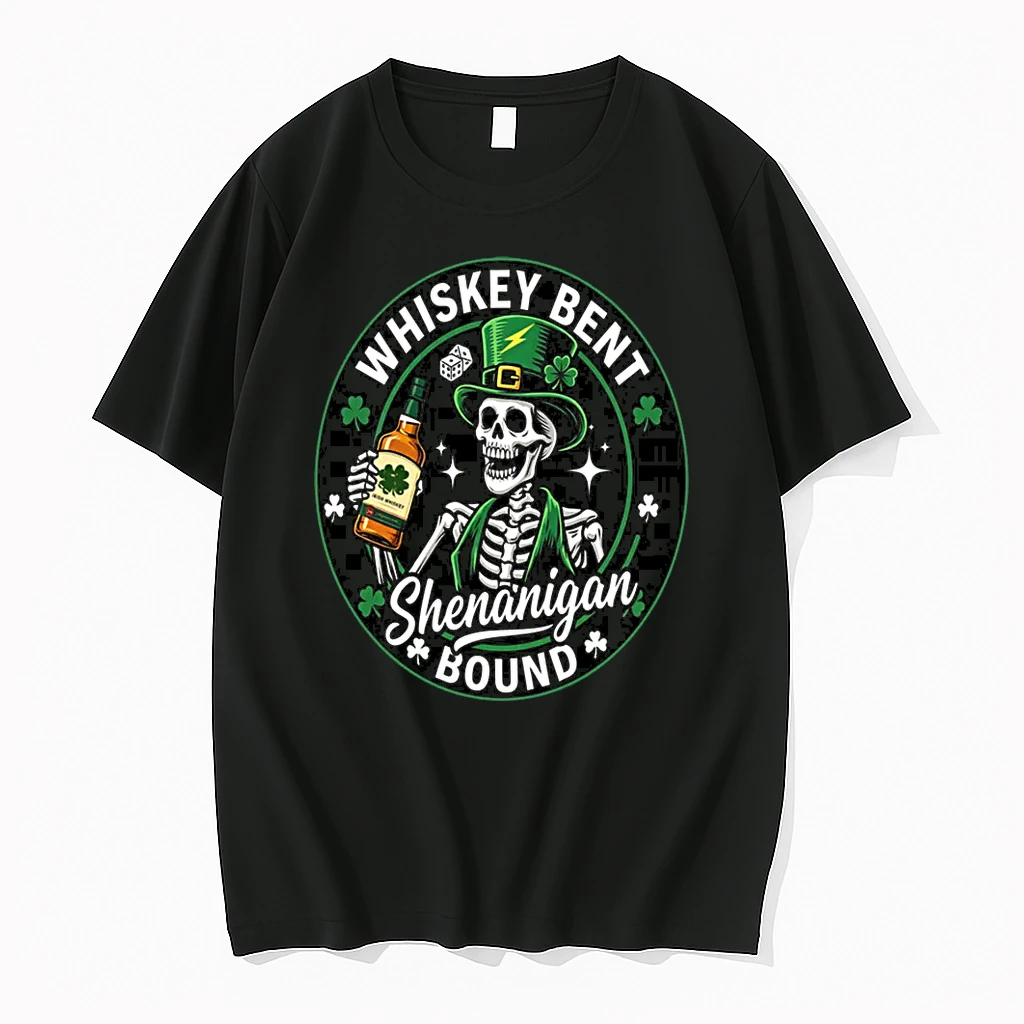 Whiskey Bent Shenanigan Bound Funny Drinking Shirts