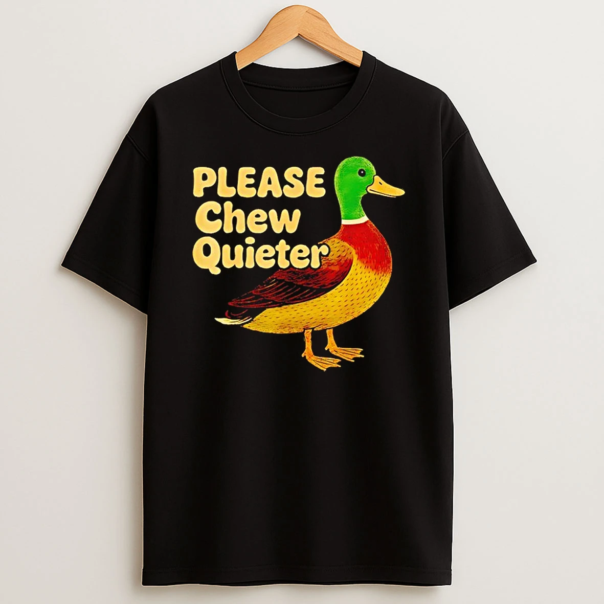 Wild Duck Please Chew Quieter Sarcastic Animal Shirts