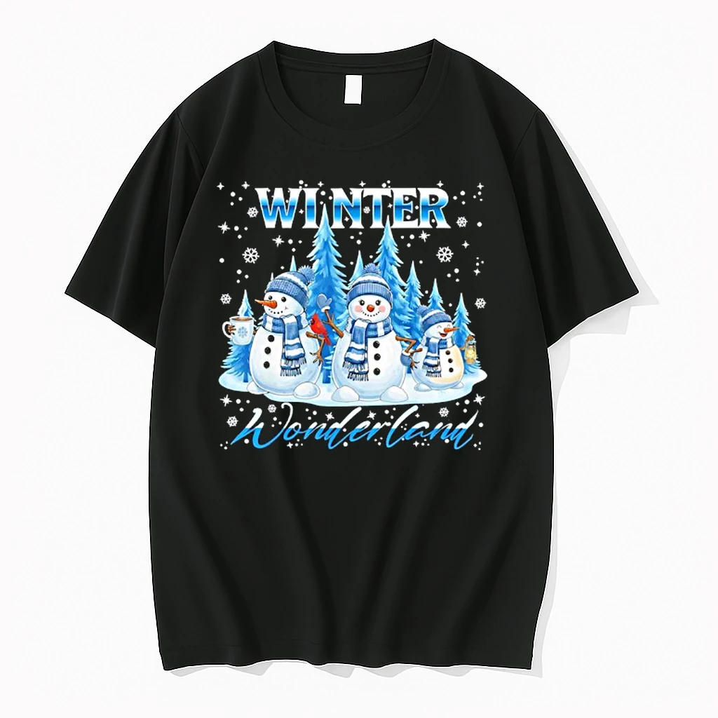Winter Wonderland Snowman Family Snowflake Cozy Winter Scene Shirts