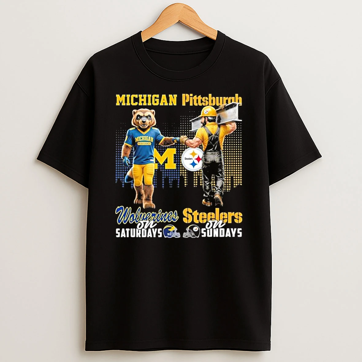 Wolverines Vs Steelers Mascot On Saturdays And On Sundays Shirts