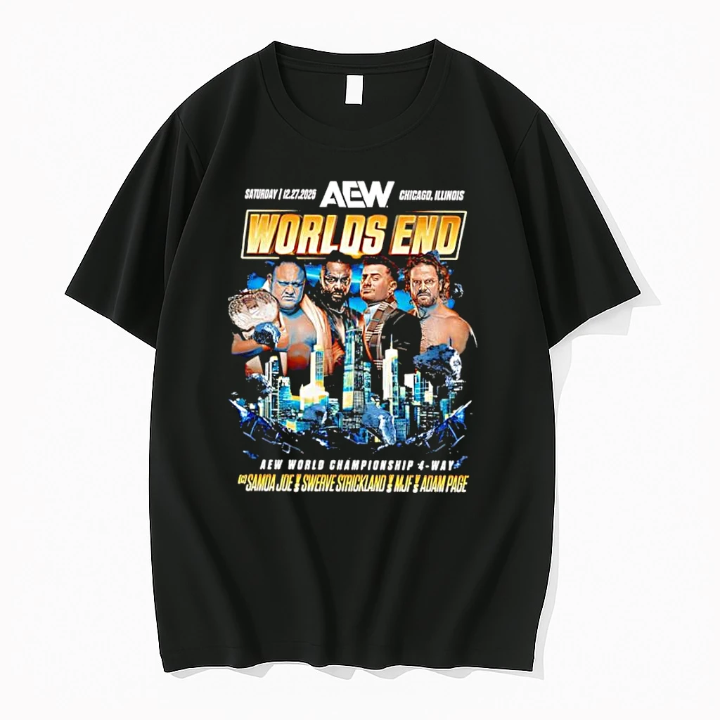 Worlds End Aew World Championship 4 Way Samoa Joe Swerve Strickland Mjf Adam Page Shirts