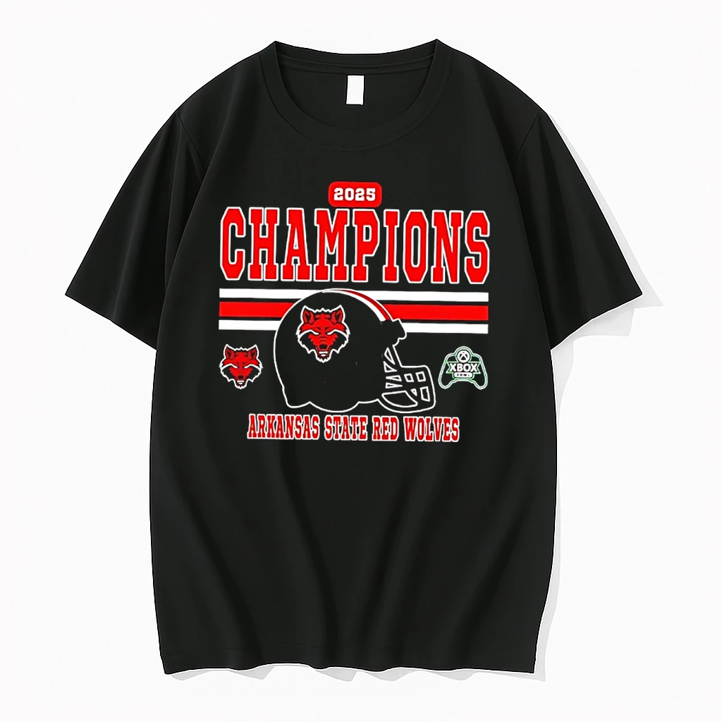 Xbox Bowl Champions 2025 Arkansas State Red Wolves Helmet Shirts