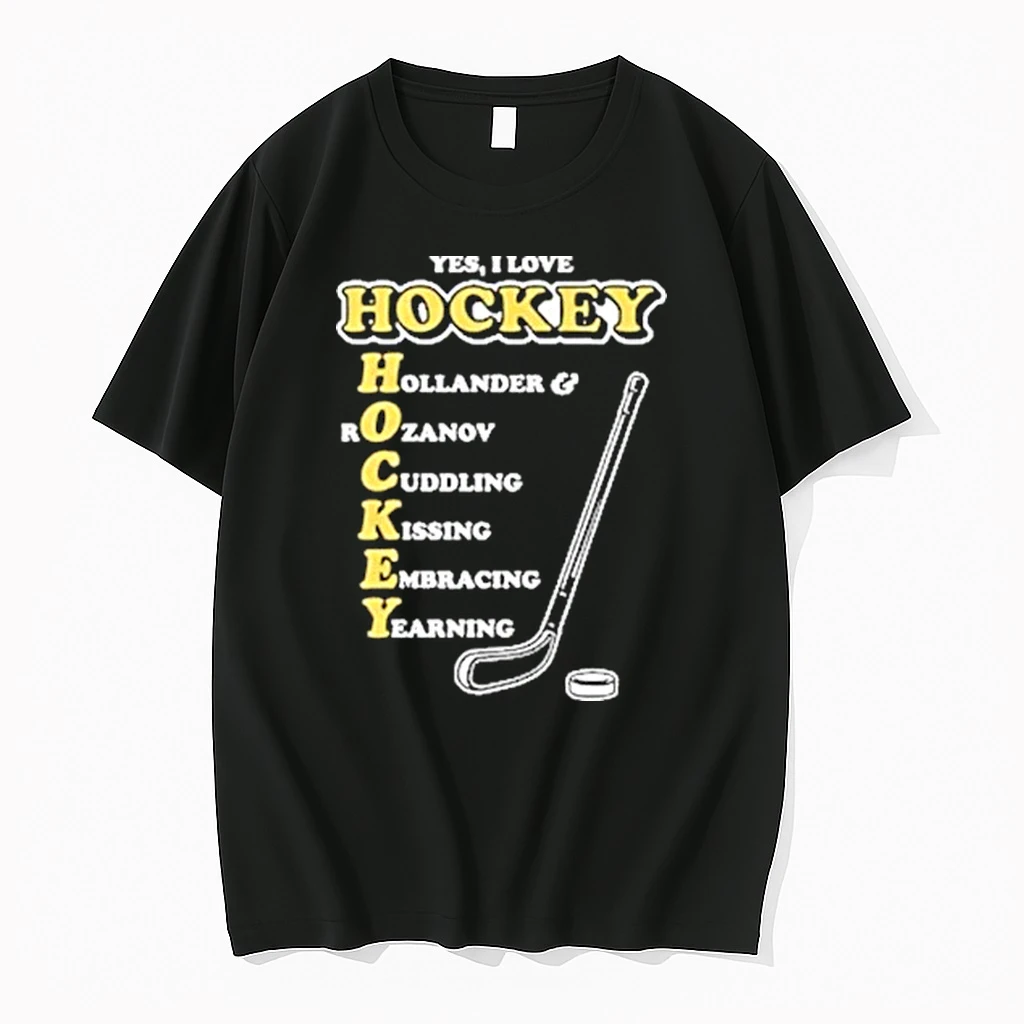 Yes I Love Hockey Acronym Hollander And Rozanov Cuddling Kissing Embracing Yearning Shirts