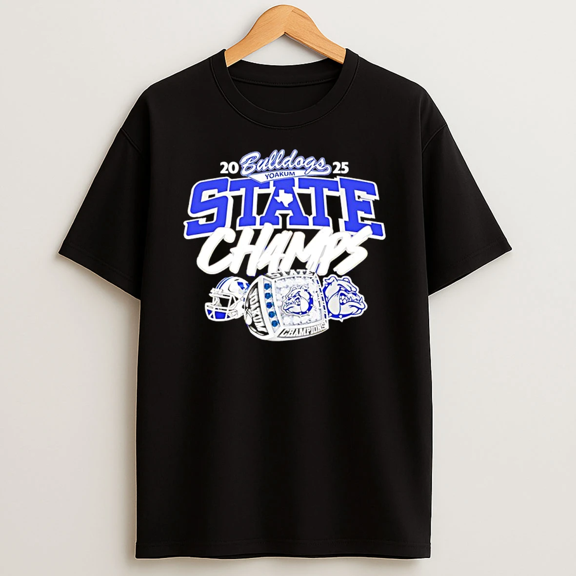Yoakum State Bulldogs 2025 State Champions Ring Shirts