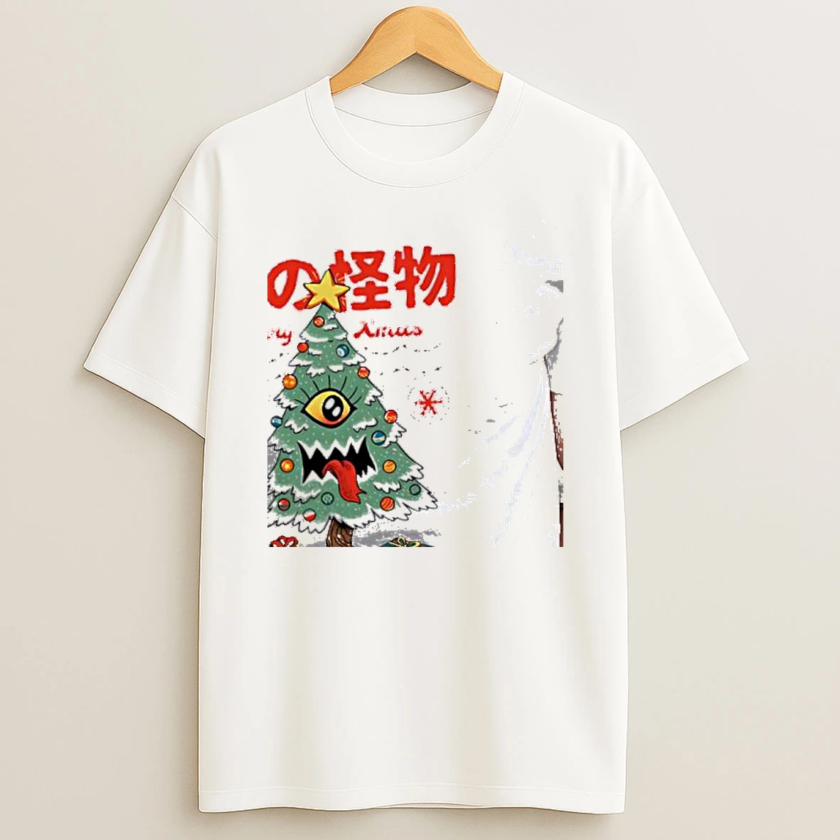 Yokai Merry Xmas Tree Funny White Shirts