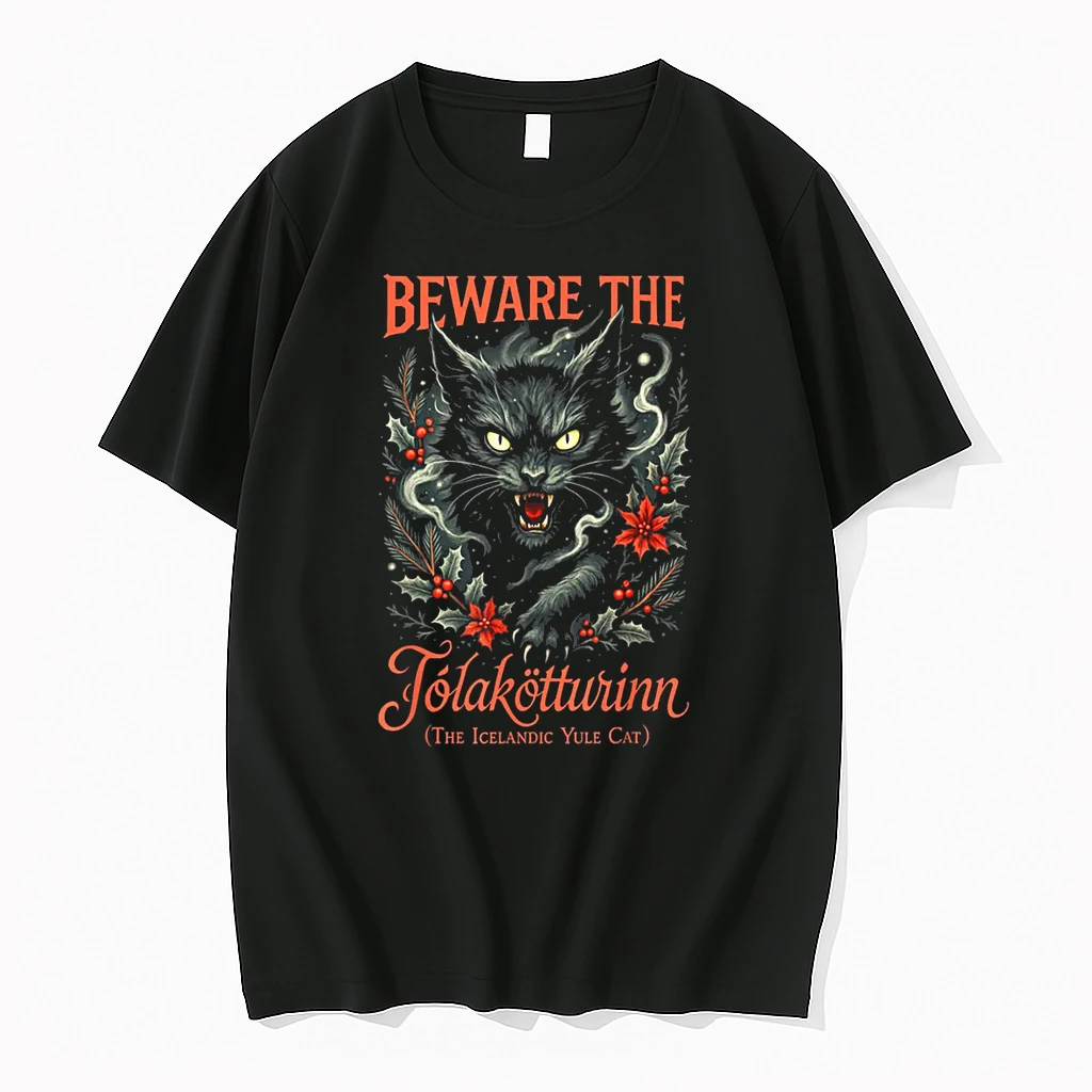 Yule Cat Christmas Jolakotturinn Mystical Icelandic Folklore Shirts