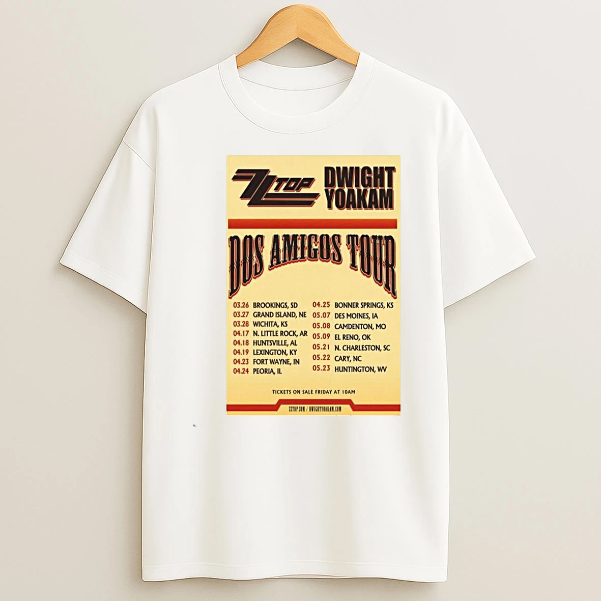Zz Top Dwight Yoakam Dos Amigos Tour 2026 Shirts
