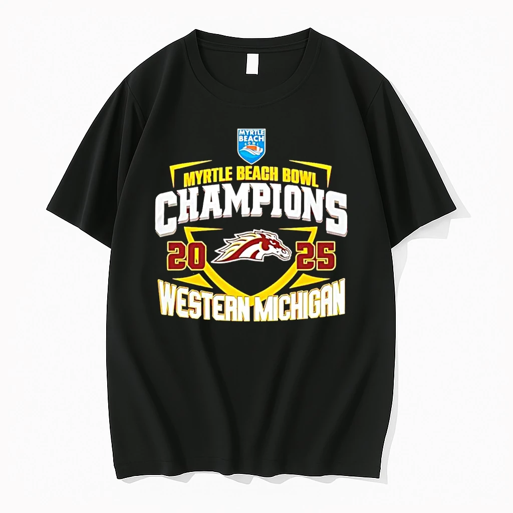 Whatwillwear 20251222_103924 47_western Michigan Broncos Ncaa 2025 Myrtle Beach Bowl Champions Logo Shirts