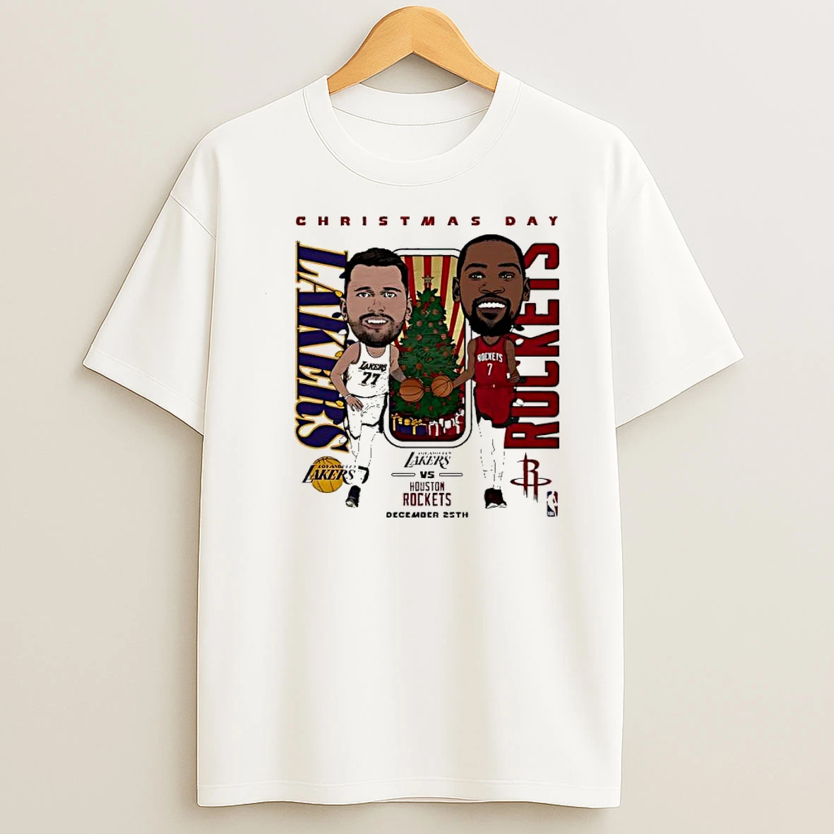 Whatwillwear Dalatshirt 20251219_093336 155_2025 Nba Matchup Lakers Vs Rockets Christmas Day Cartoon Shirts