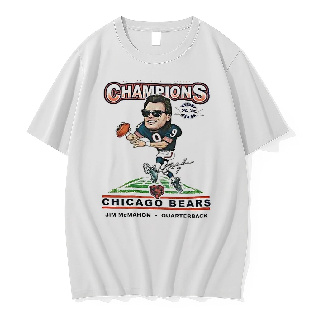 Whatwillwear Hoopoetees 20251219_121459 74_jim Mcmahon Super Bowl Xx Champions Caricature Chicago Bears Shirts