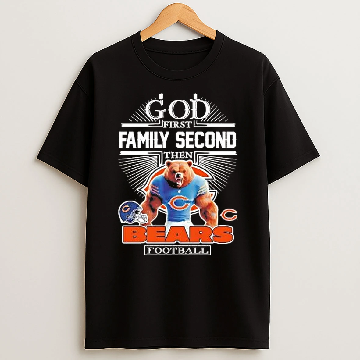 Whatwillwear Hoopoetees 20251219_181129 71_god First Family Second Then Chicago Bears Football Mascot Shirts