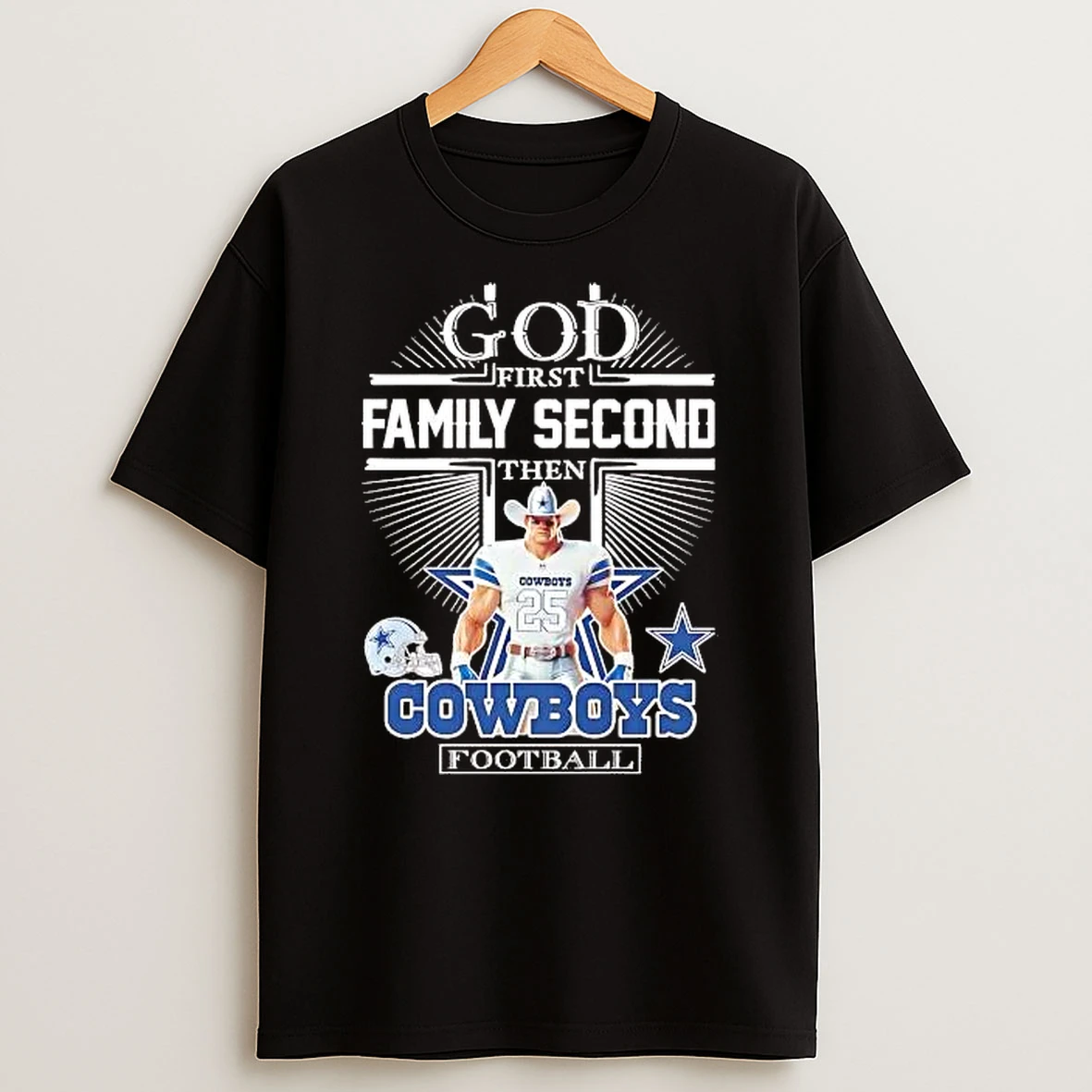 Whatwillwear Hoopoetees 20251219_181129 71_god First Family Second Then Dallas Cowboys Football Mascot Shirts