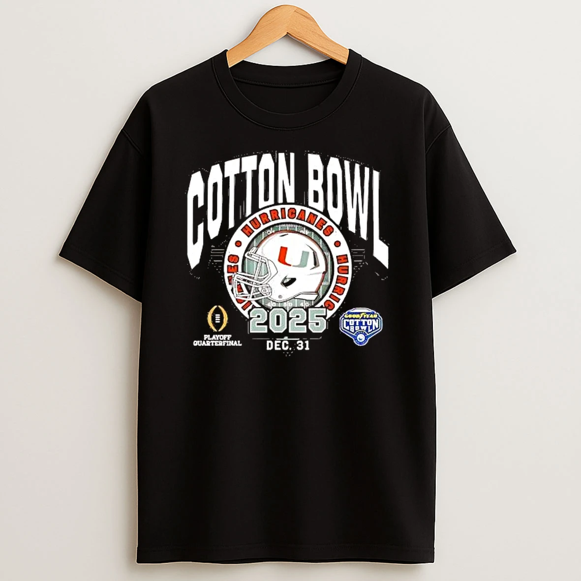Whatwillwear Hoopoetees 20251222_101025 234_miami Hurricanes 2025 Cotton Bowl Helmet Playoff Quarterfinal Shirts