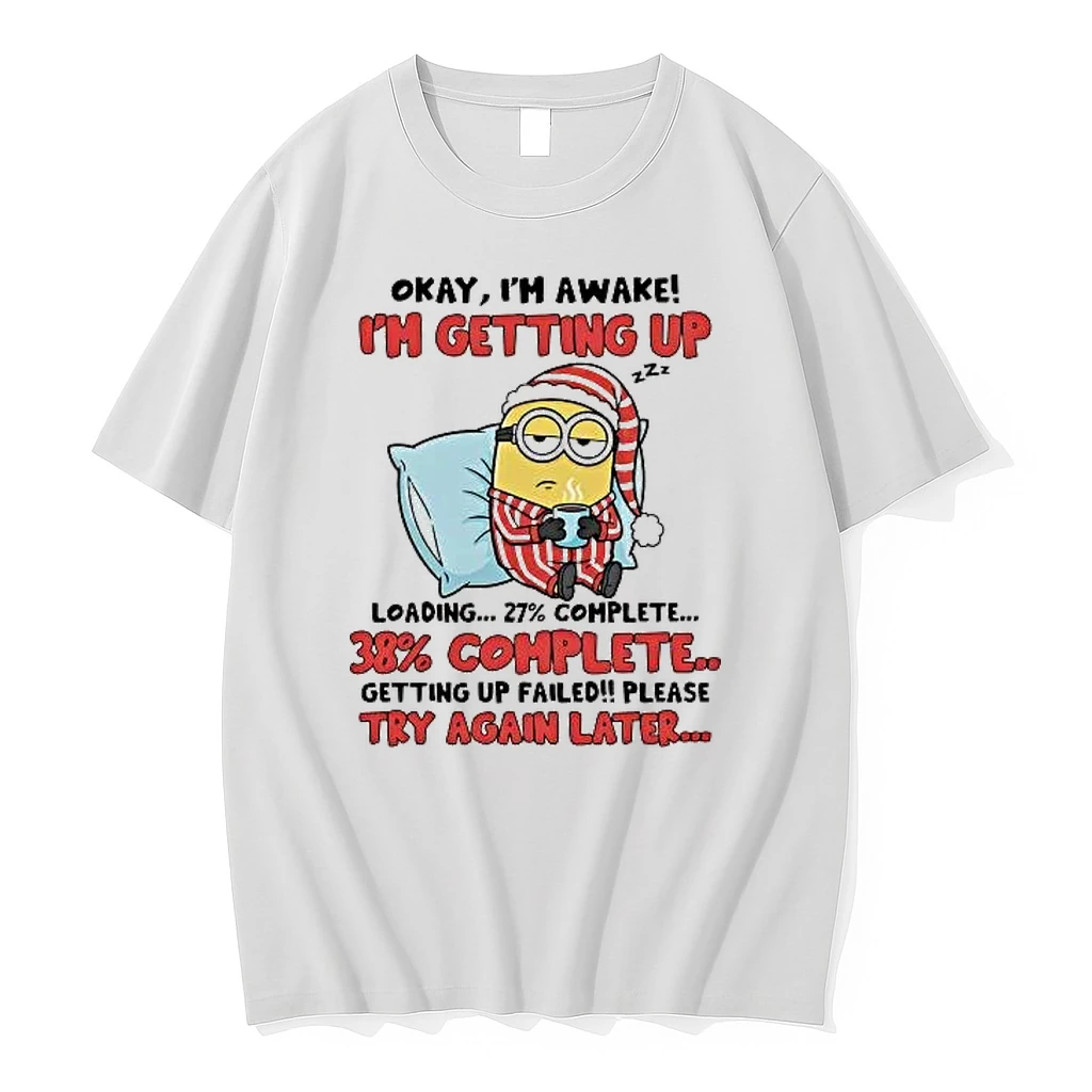 Whatwillwear Hoopoetees 20251222_101025 234_minion Okay Im Awake Im Getting Up Failed Try Again Later Christmas Shirts