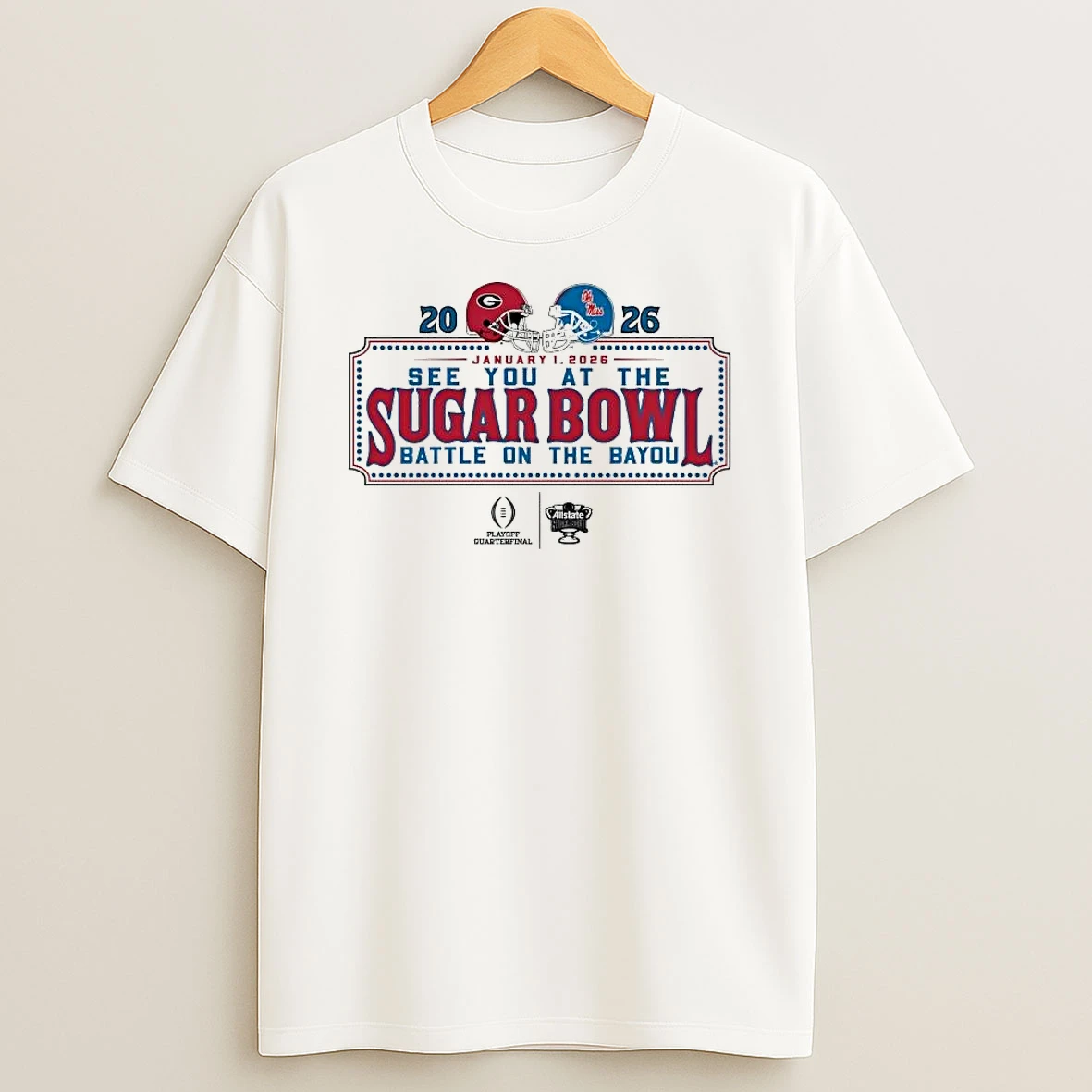 Whatwillwear Hoopoetees 20251223_095008 185_georgia Bulldogs Vs Ole Miss Rebels 2026 See You At The Sugar Bowl Dueling Helmet Shirts
