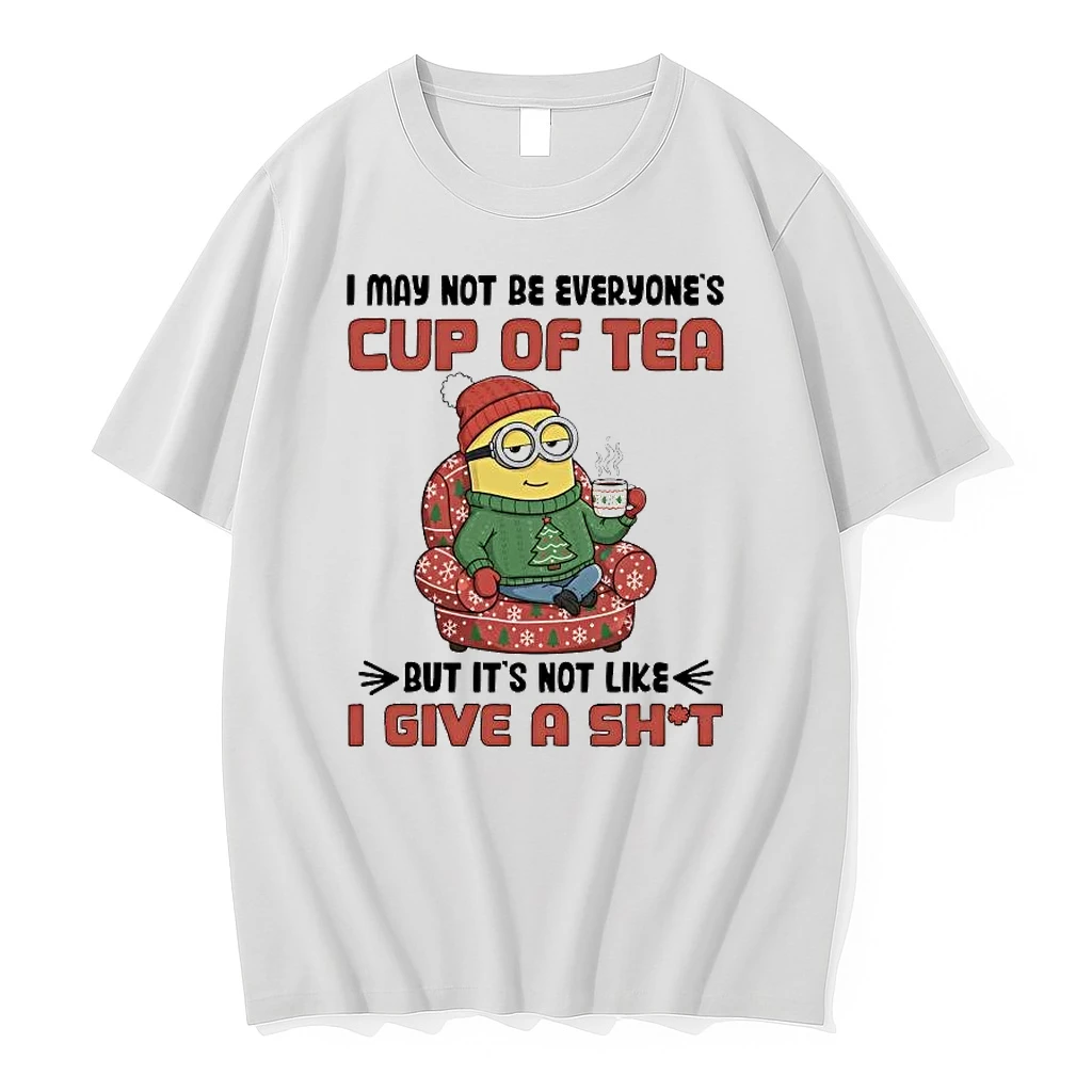 Whatwillwear Hoopoetees 20251223_095008 185_minion I May Not Be Everyones Cup Of Tea Not Like I Give A Shit Christmas Shirts