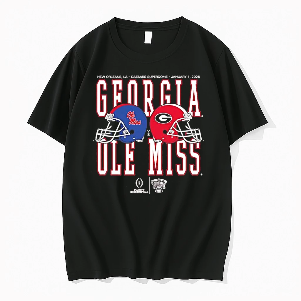 Whatwillwear Hoopoetees 20251223_140706 8_allstate Sugar Bowl 2026 Ole Miss Rebels Vs Georgia Bulldogs Helmet Matchup Shirts