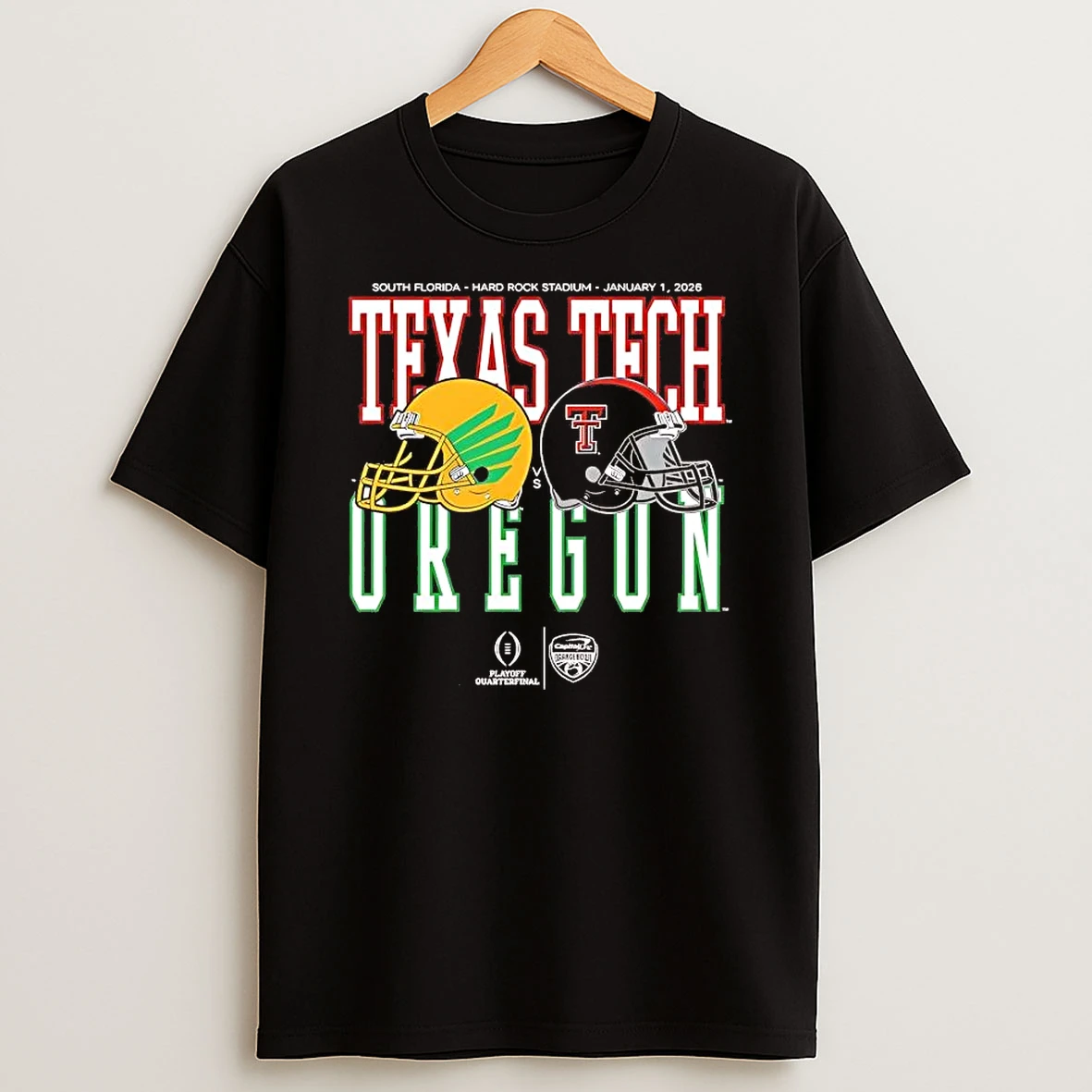 Whatwillwear Hoopoetees 20251223_142304 80_capital One Orange Bowl 2026 Oregon Ducks Vs Texas Tech Helmet Matchup Shirts