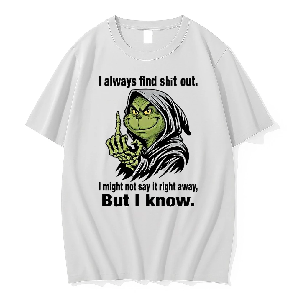 Whatwillwear Hoopoetees 20251223_142304 80_grinch I Always Find Shit Out I Might Not Say It Right Away But I Know Shirts