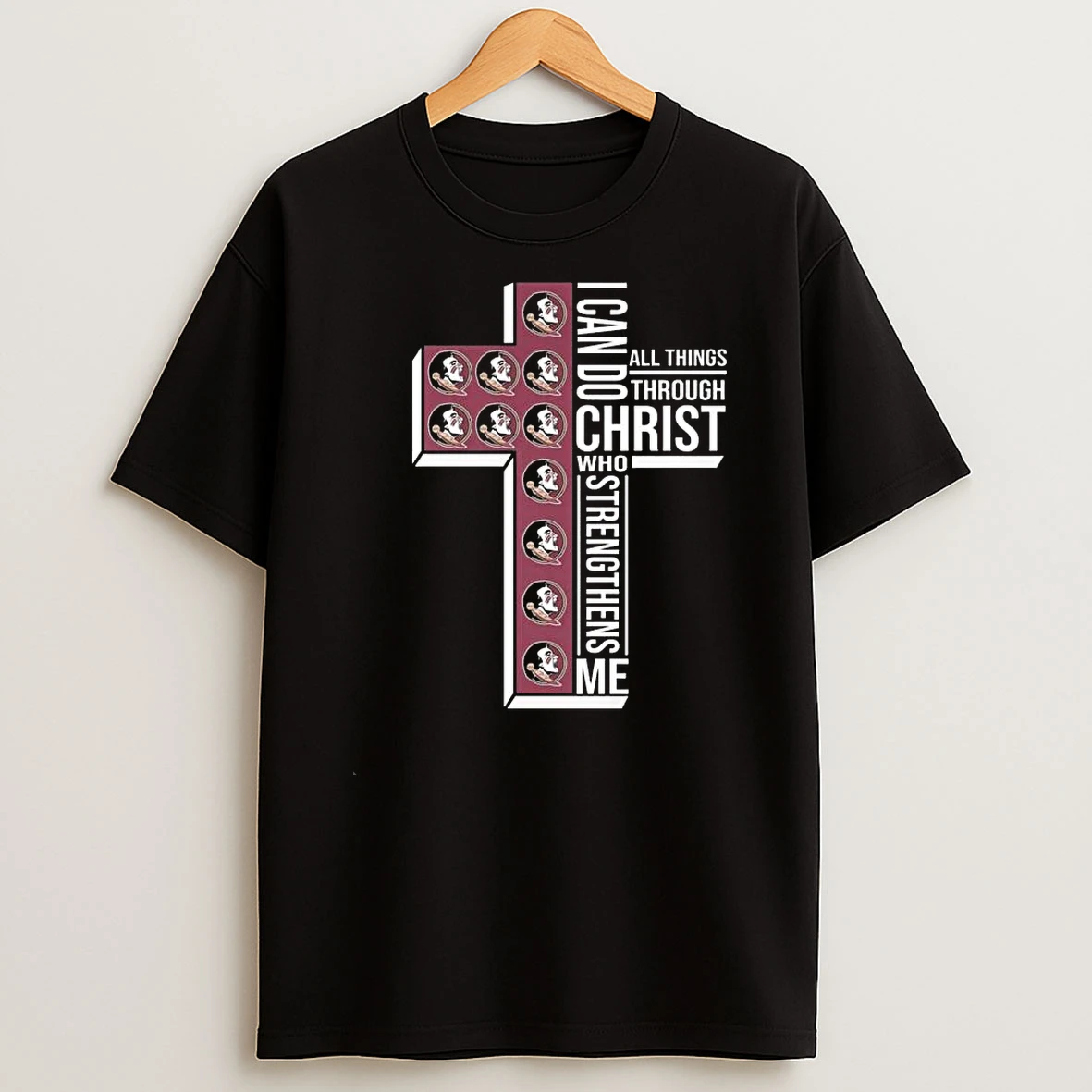 Whatwillwear Teeextra 20251219_121242 48_florida State Seminoles I Can Do All Things Through Christ Who Strengthens Me Cross Shirts