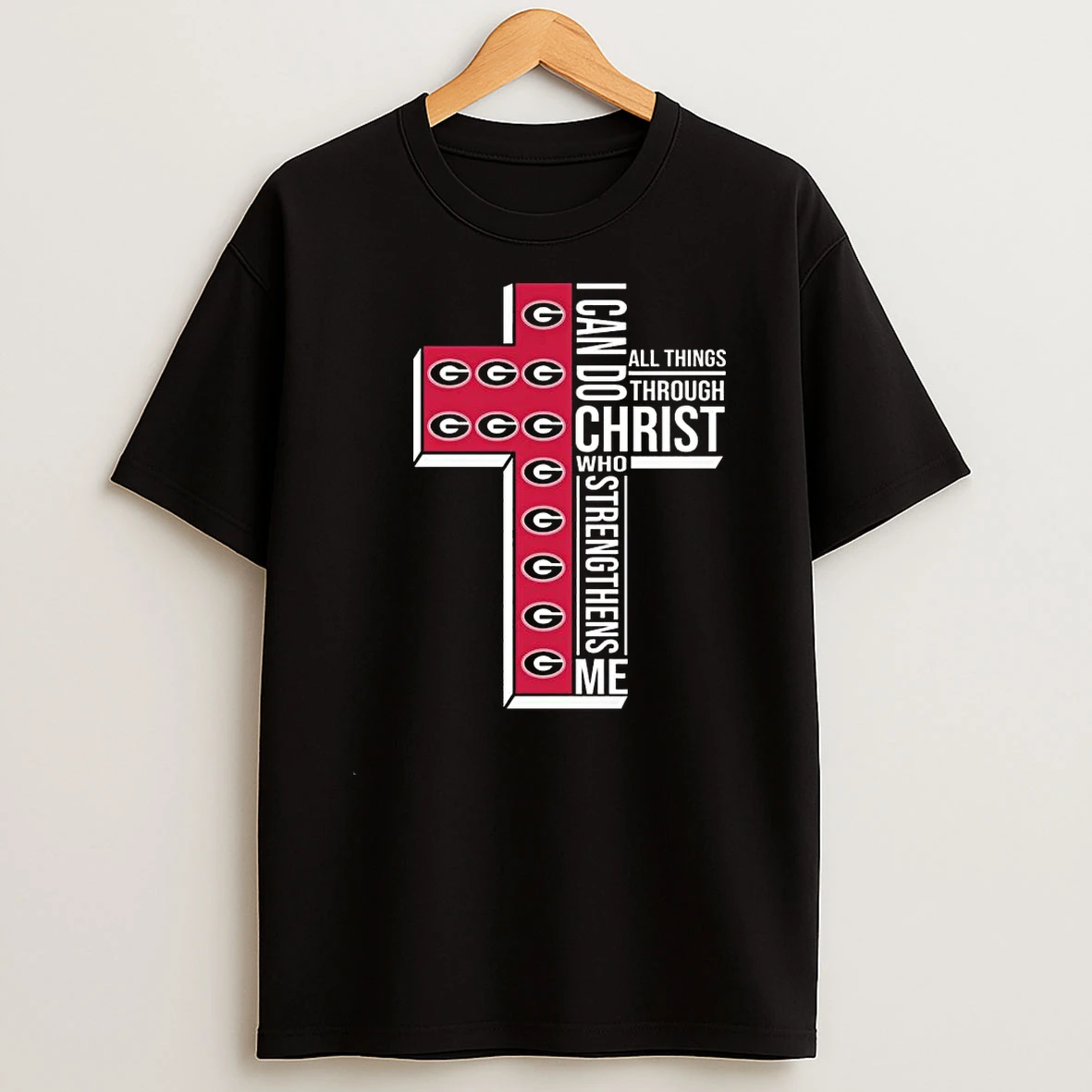 Whatwillwear Teeextra 20251219_121242 48_georgia Bulldogs I Can Do All Things Through Christ Who Strengthens Me Cross Shirts