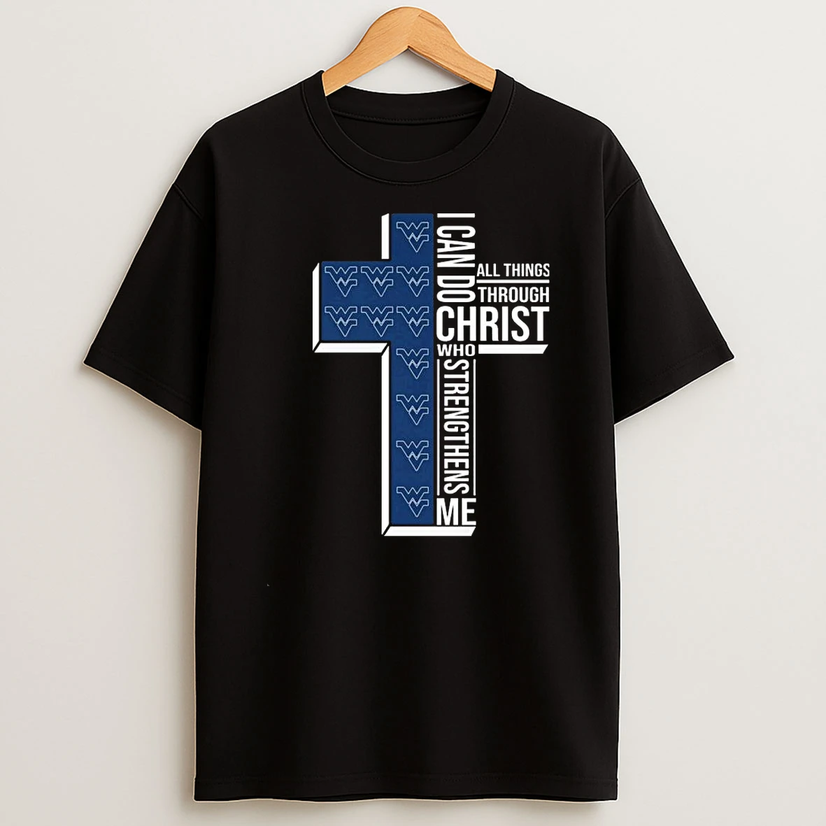 Whatwillwear Teeextra 20251219_124826 24_west Virginia Mountaineers I Can Do All Things Through Christ Who Strengthens Me Cross Shirts