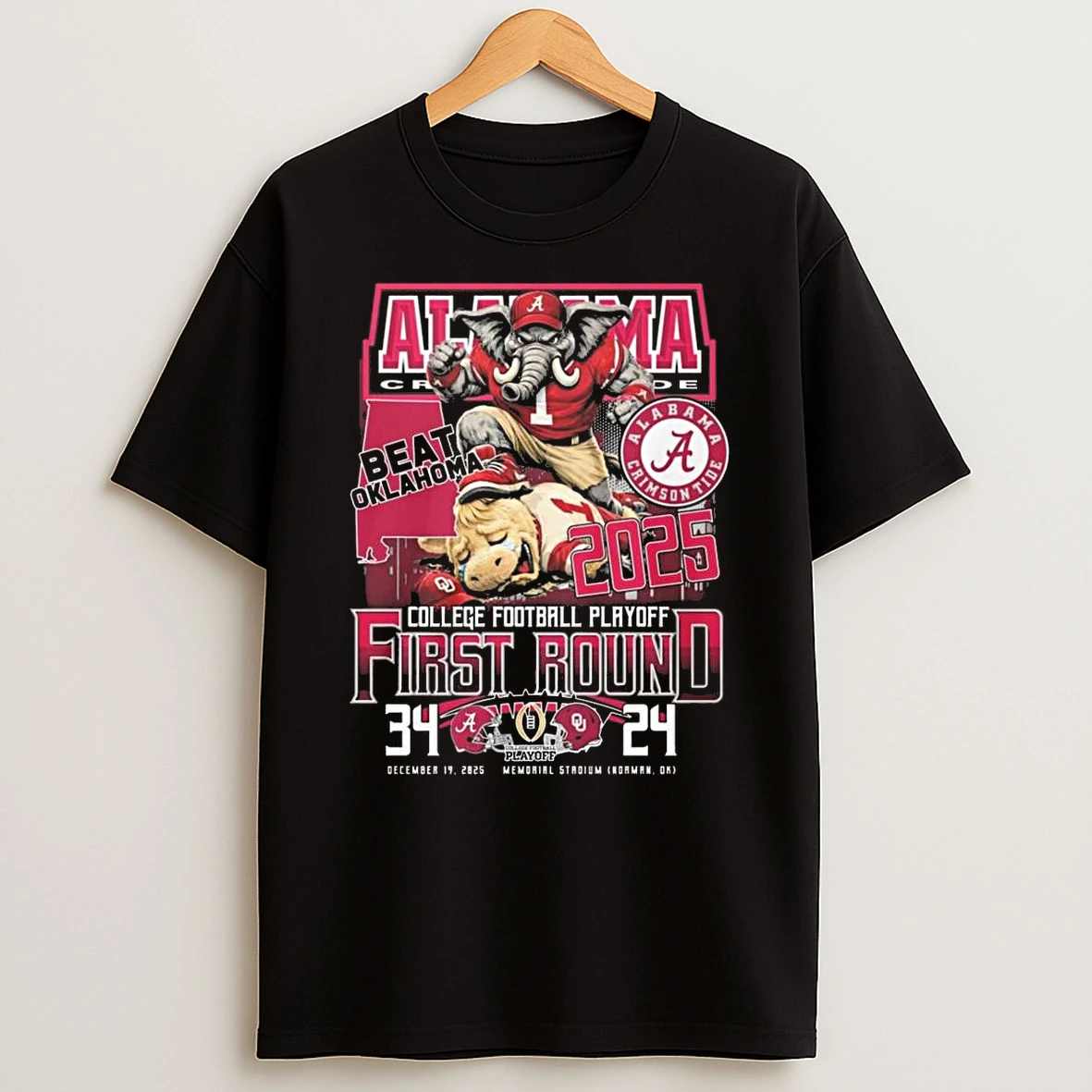 Whatwillwear Teeextra 20251222_122938 45_alabama Beat Oklahoma 2025 College Football Playoff First Bound 34 24 Mascot Shirts