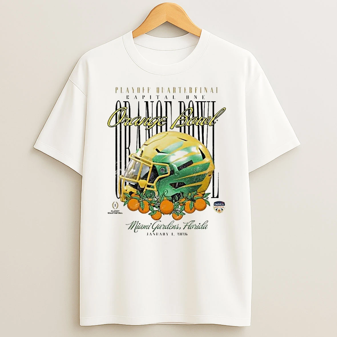 Whatwillwear Teeextra 20251222_130310 42_oregon Ducks 2026 Playoff Quarterfinal Capital One Orange Bowl Miami Gardens Florida Helmet Shirts