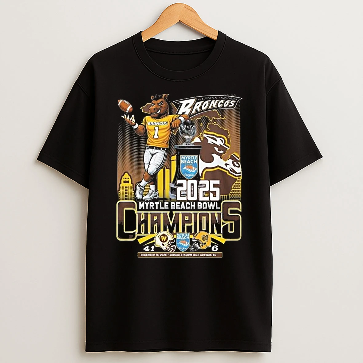 Whatwillwear Teeextra 20251222_130310 42_western Michigan Broncos 2025 Myrtle Beach Bowl Champions Mascot Shirts