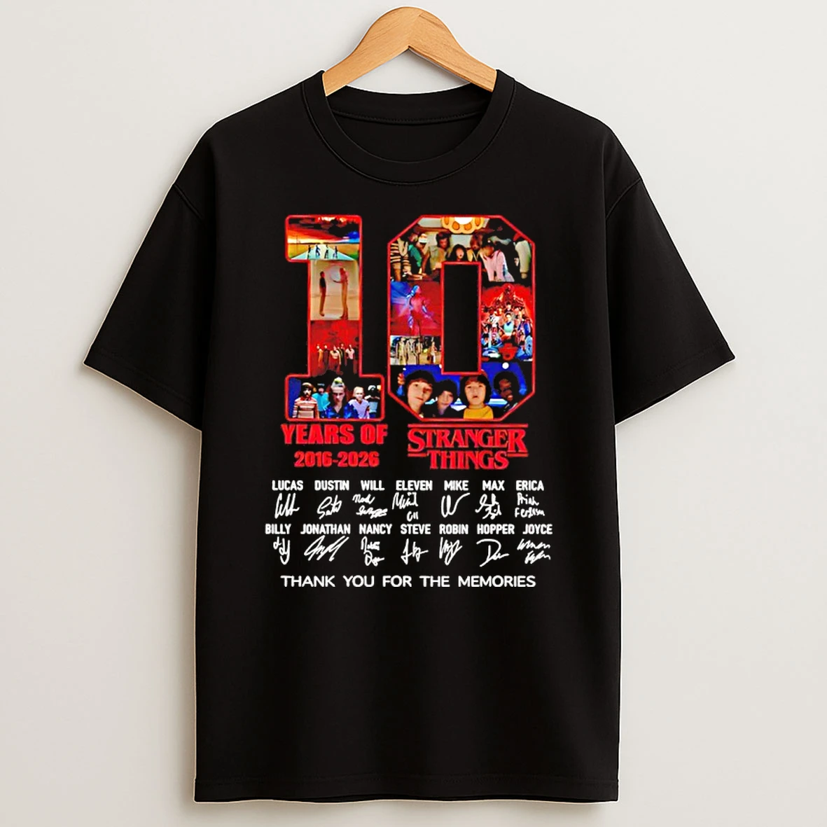 10 Years Of Stranger Things 2016 2026 Thank You For The Memories Signatures Shirts