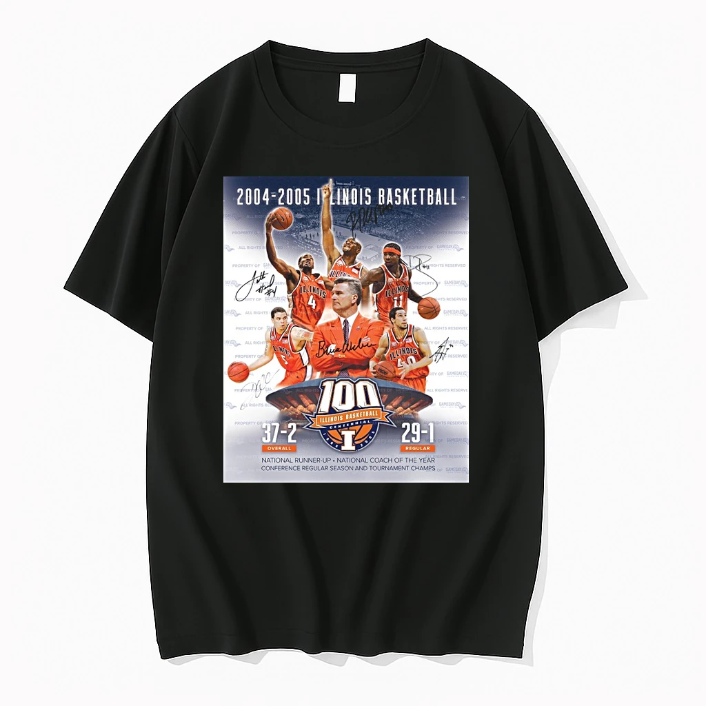 2004 2005 Illinois Basketball National Runner Up National Coach Of The Year Signatures Shirts