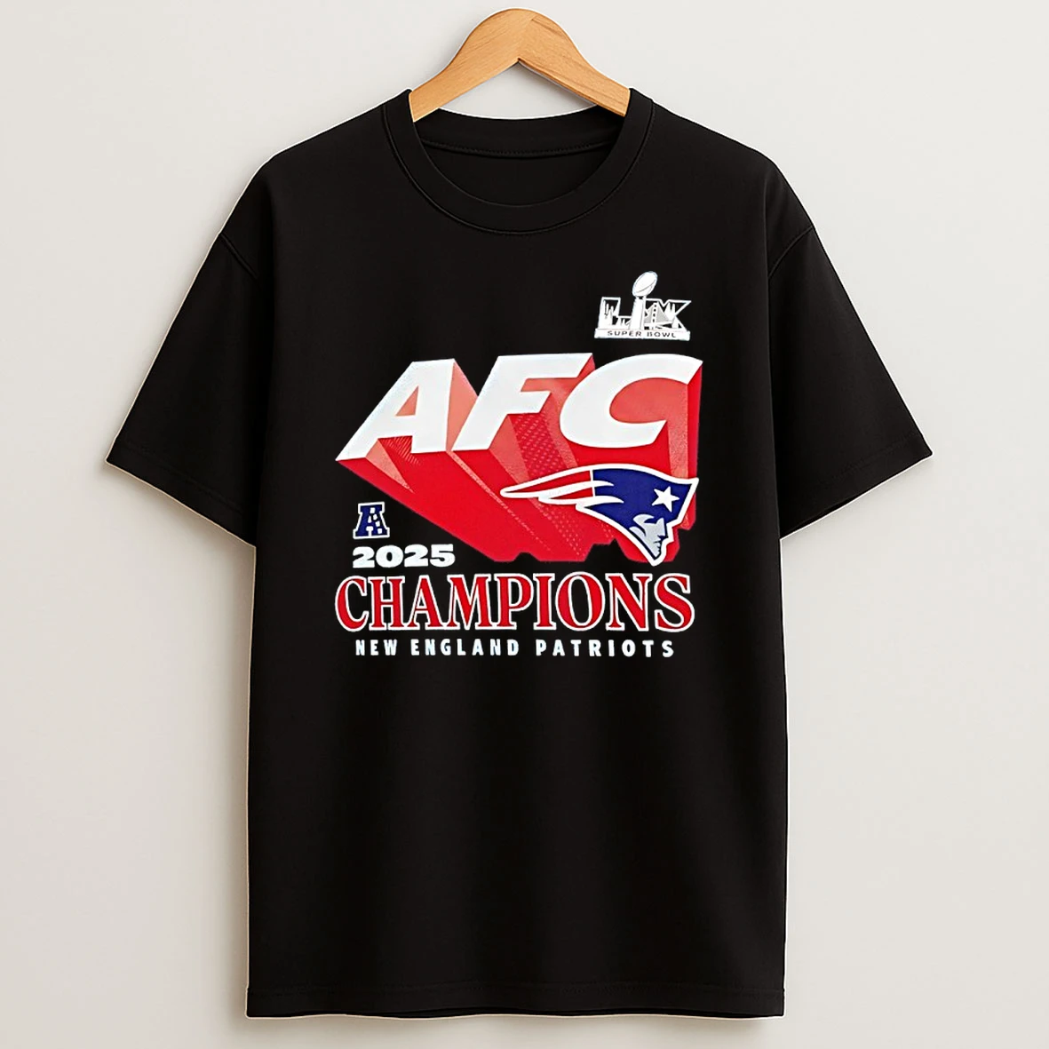 2025 Afc Champions New England Patriots Logo Shirts