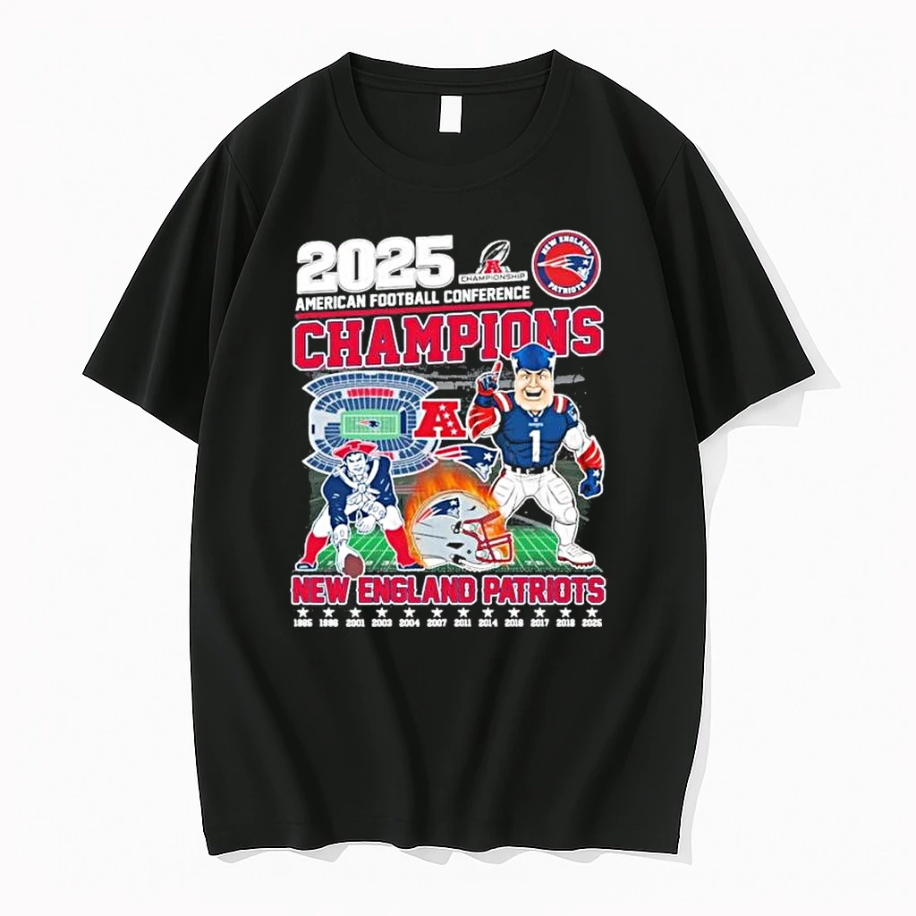 2025 Afc Conference Champions New England Patriots Mascot Shirts