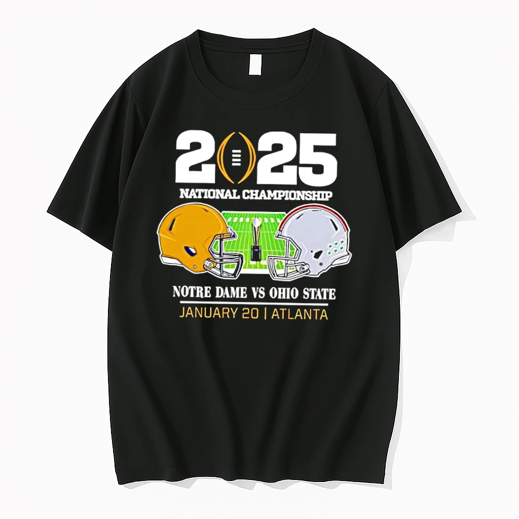 2025 College Football National Championship Notre Dame Fighting Irish Head To Head Ohio State Buckeyes Helmet Shirts
