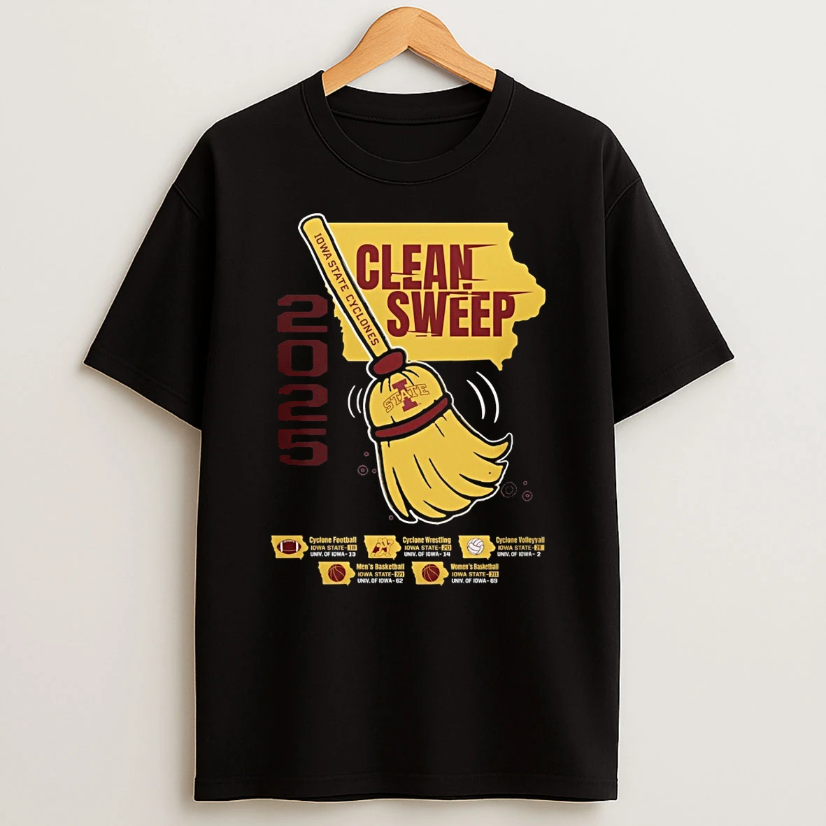 2025 Iowa State Cyclones Clean Sweep Won All Five Highlighted Matchups Shirts