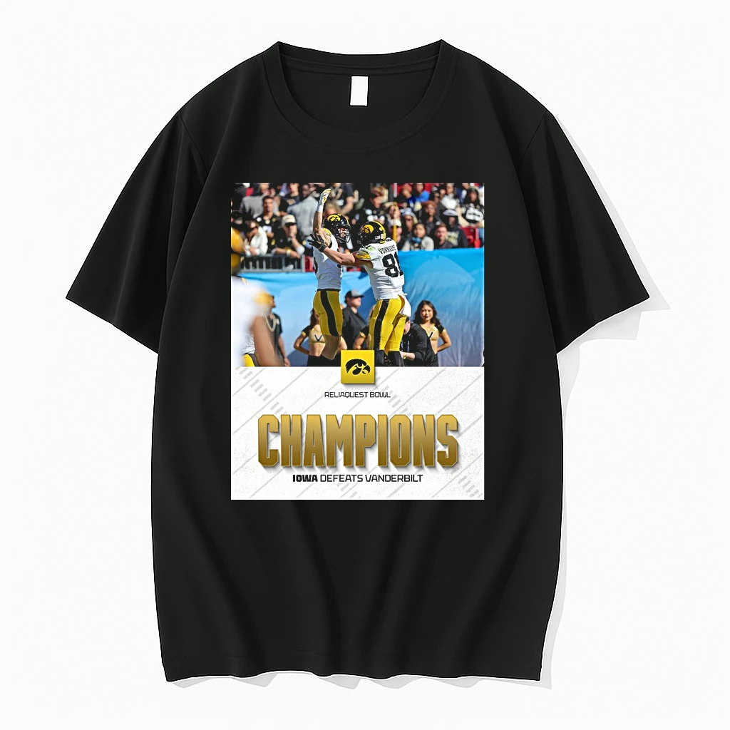 2025 Reliaquest Bowl Champions Iowa Hawkeyes Defeats Vanderbilt Shirts