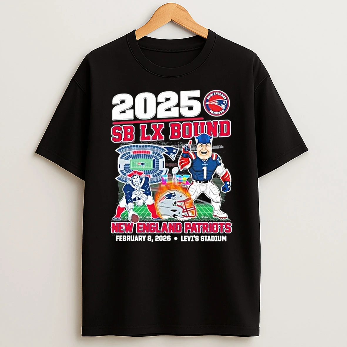 2025 Super Bowl Lx Bound New England Patriots Mascot Shirts