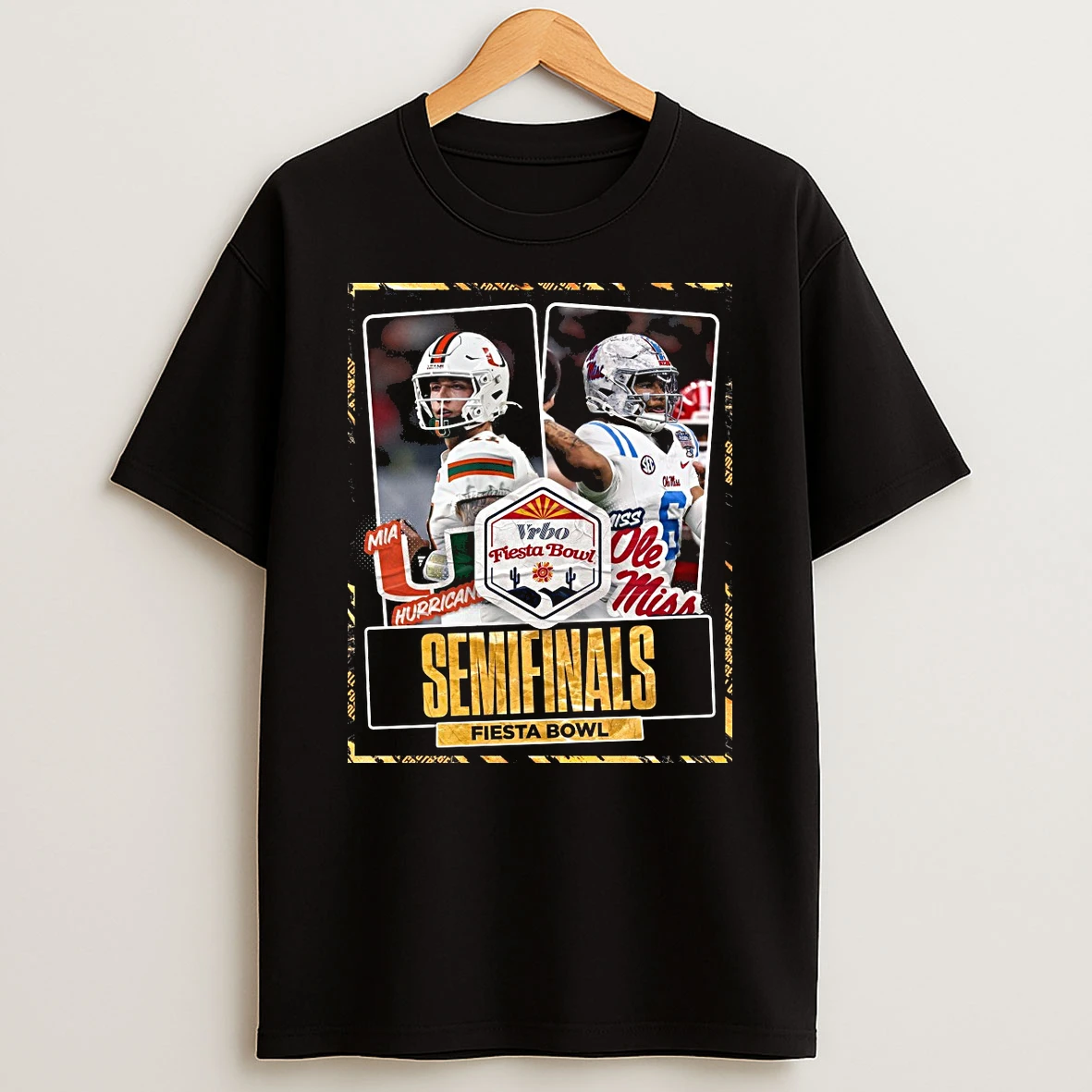 2026 Cfp Semifinal Vrbo Fiesta Bowl Ole Miss Rebels Vs Miami Hurricanes Shirts