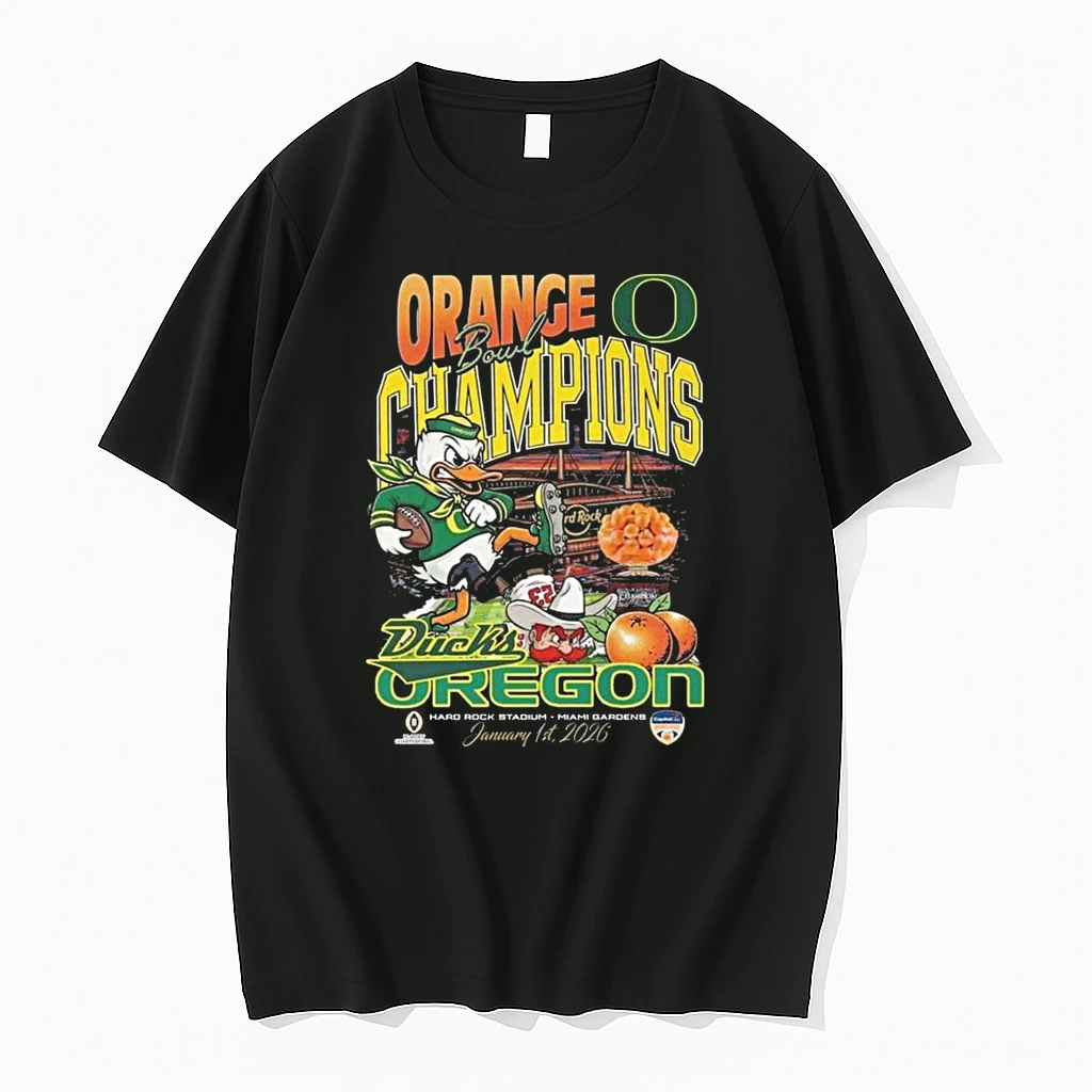2026 Capital One Orange Bowl Oregon Ducks Football Mascot Champions Vintage Shirts