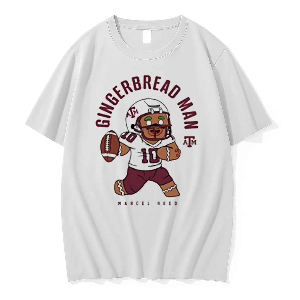 2026 Gingerbread Man Marcel Reed Texas Am Ncaa Football Shirts