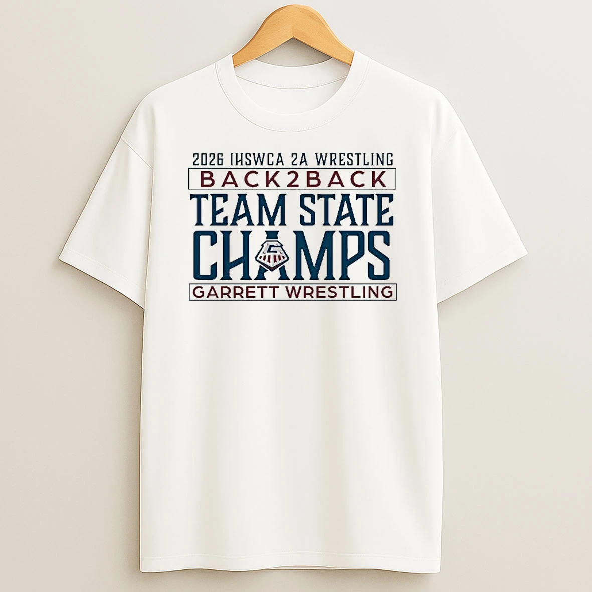 2026 Ihswca 2a Wrestling Back 2 Back Team State Champions Garrett Wrestling Shirts