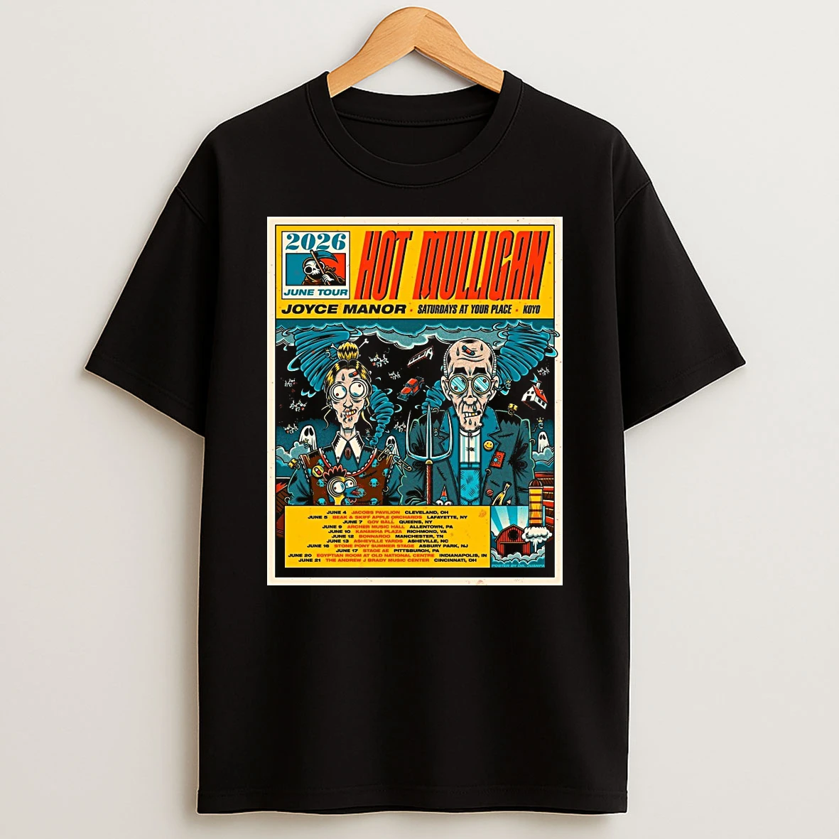 2026 June Tour Hot Mulligan Saturdays At Your Place June 4 21 2026 Shirts