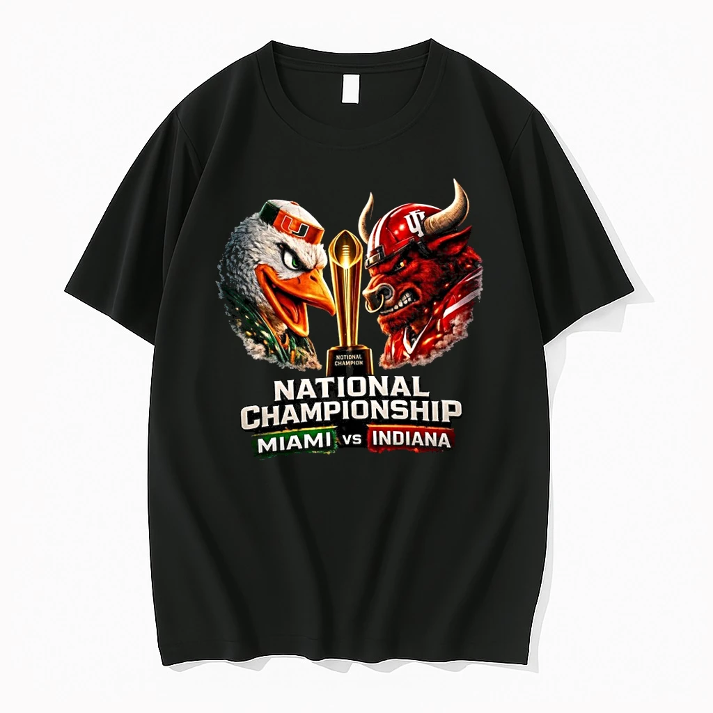 2026 National Championship Miami Vs Indiana Mascot Trophy Shirts