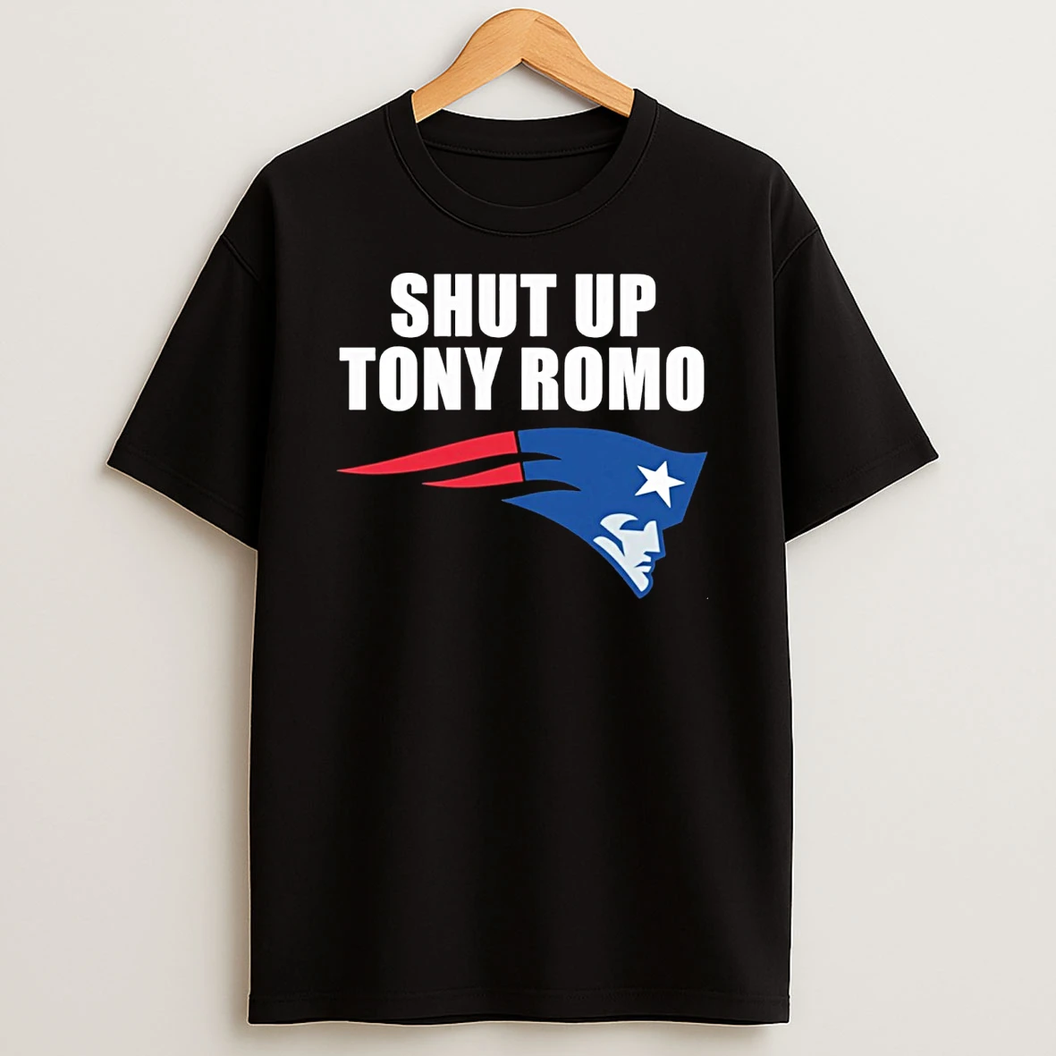 2026 Shut Up Tony Romo New England Patriots Logo Shirts
