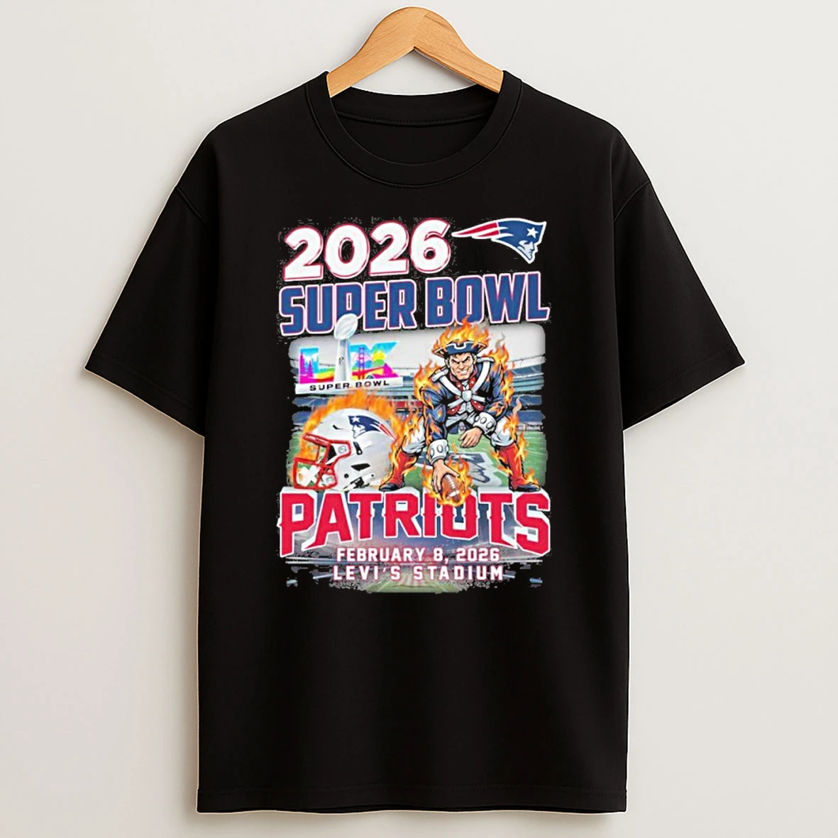 2026 Super Bowl Bound New England Patriots Mascot Shirts